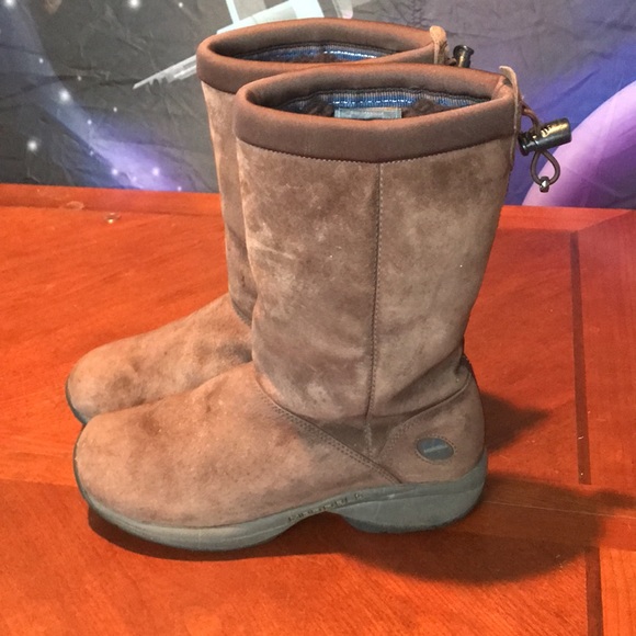 Merrell brown leather faux fur winter boots shoes size 7 - Picture 7 of 16